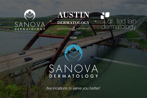 Sanova dermatology austin - Welcome to Sanova Dermatology, your premier source for cosmetic, medical, and surgical dermatology. We blend experience, education, technology, compassion, and exceptional skills to provide you with an unparalleled quality of care. ... 3705 Medical Parkway, Austin, Texas 78705 - (512) 454-3781; Dripping Springs 13830 Sawyer Ranch Road, Dripping ...